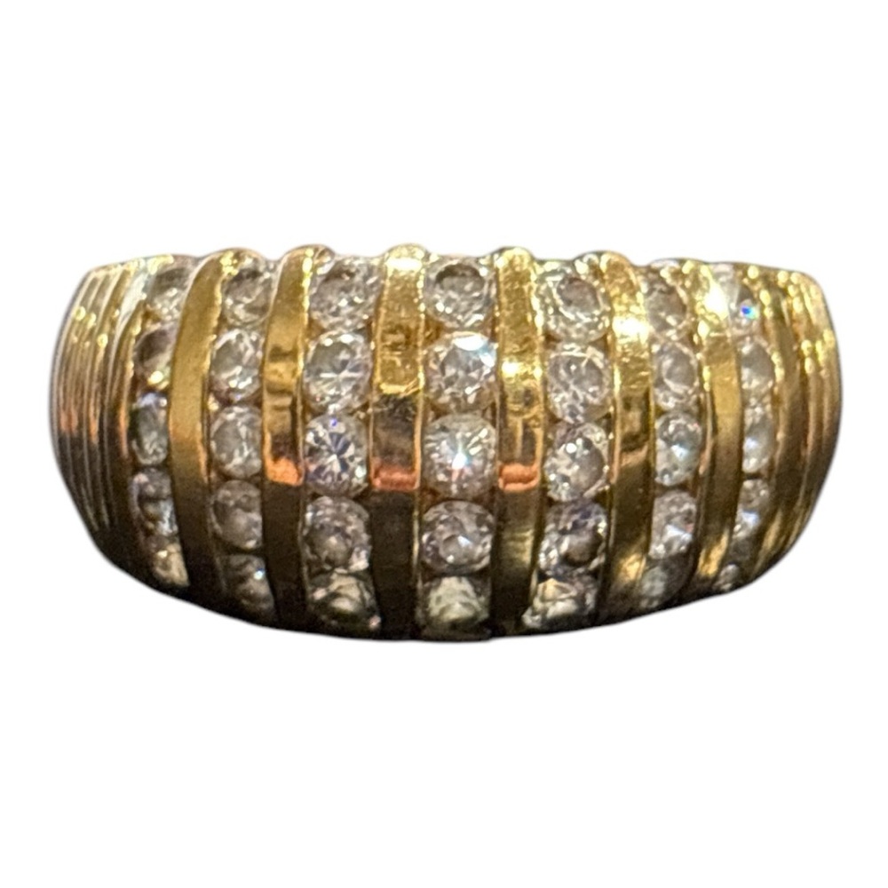 Premier designs vintage channel set cubic zirconia on gold tone. JB1
